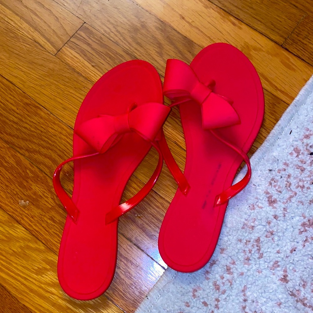 Beautiful red flip flops
